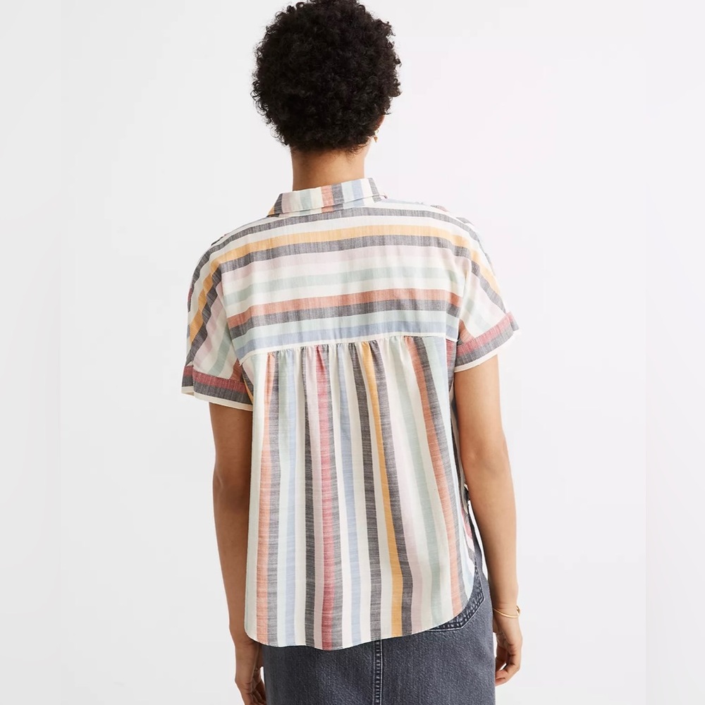 Madewell Hilltop shirt in rainbow stripe - Picture 2 of 5